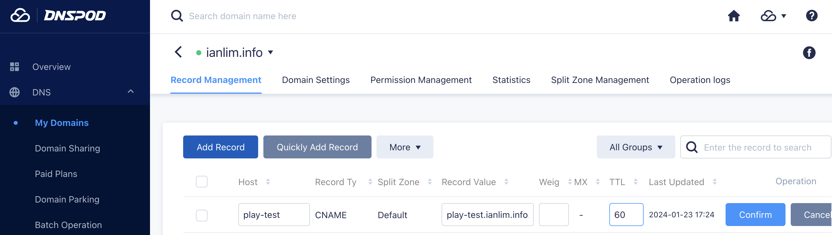 Add domain